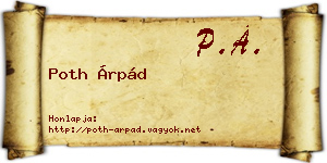 Poth Árpád névjegykártya